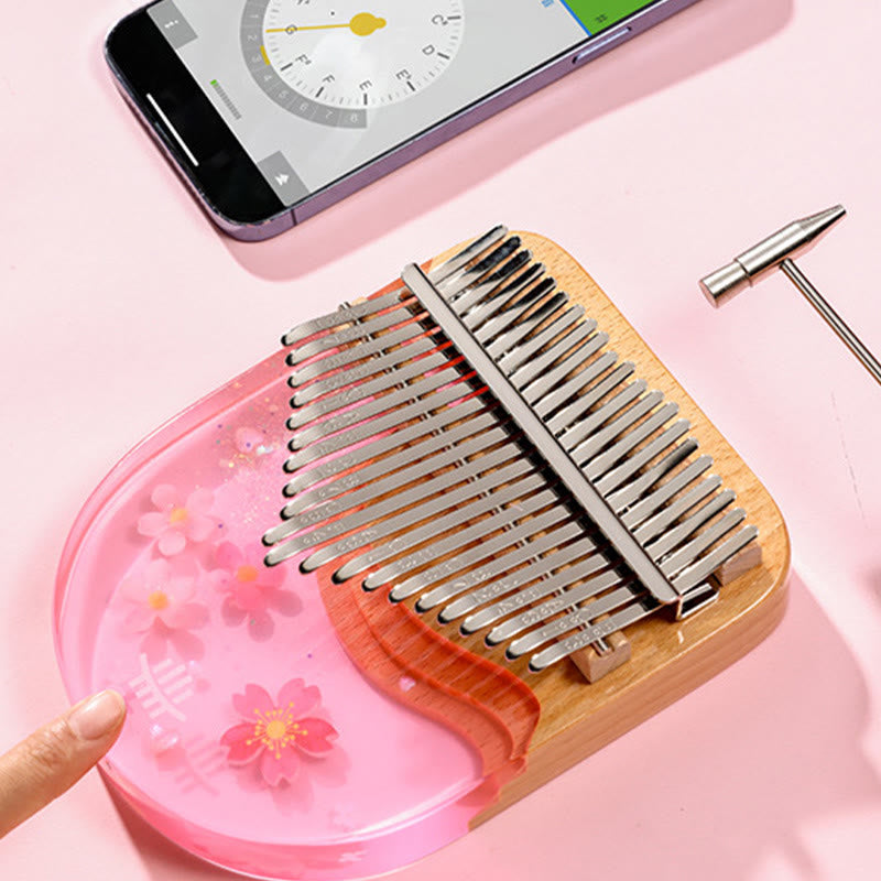 Buddha Stones Kalimba 17/21 Keys Thumb Piano Beech Wood Pink Cherry Portable Finger Piano - image 5