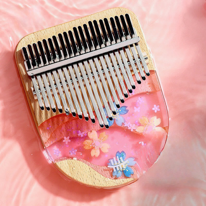 Buddha Stones Kalimba 17/21 Keys Thumb Piano Beech Wood Pink Cherry Portable Finger Piano - image 0