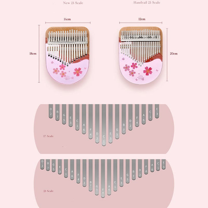 Buddha Stones Kalimba 17/21 Keys Thumb Piano Beech Wood Pink Cherry Portable Finger Piano - image 13