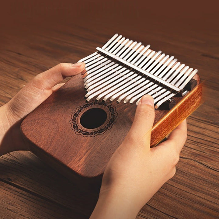 Buddha Stones 21 Keys Kalimba Thumb Piano Yellow Sandalwood Portable Finger Piano - image 5