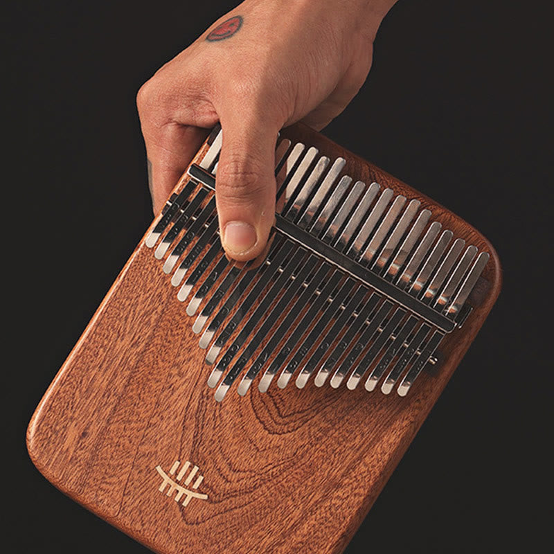 Buddha Stones 21 Keys Kalimba Thumb Piano Yellow Sandalwood Retro Portable Finger Piano - image 2