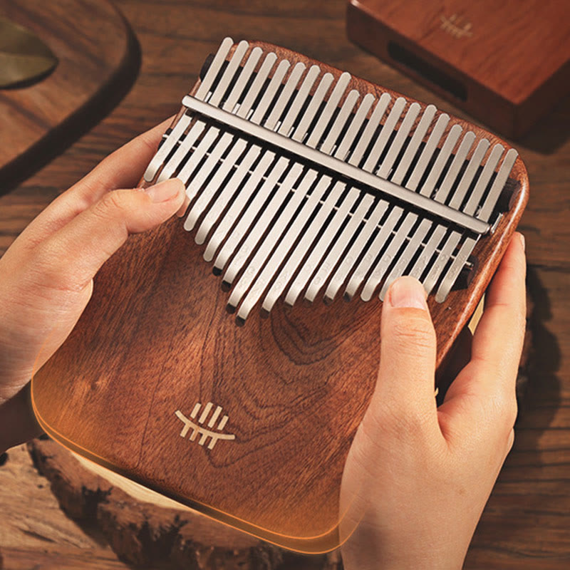Buddha Stones 21 Keys Kalimba Thumb Piano Yellow Sandalwood Retro Portable Finger Piano - image 1