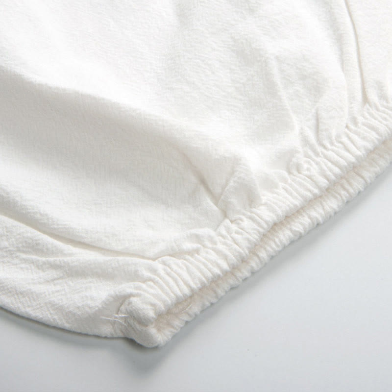 Buddha Stones Summer Solid Color Unisex Elastic Waist Tai Chi Qigong Practice Pants With Pockets - image 6