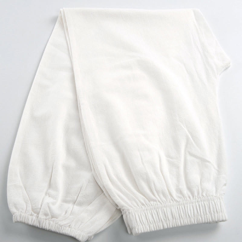 Buddha Stones Summer Solid Color Unisex Elastic Waist Tai Chi Qigong Practice Pants With Pockets - image 9