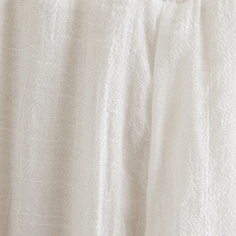 Buddha Stones 2Pcs Beige Chinese Frog-Button Design Long Sleeve Shirt Top Pants Meditation Zen Tai Chi Cotton Linen Clothing Women's Set - image 15