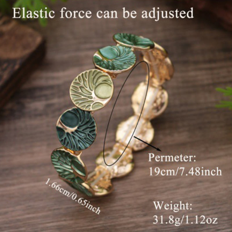 Buddha Stones The Tree Of Life Creation Enamel Alloy Bracelet - image 2