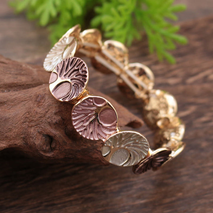 Buddha Stones The Tree Of Life Creation Enamel Alloy Bracelet - image 5