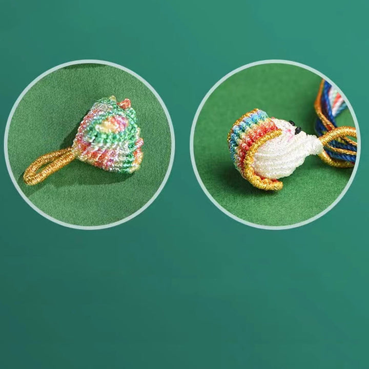 Buddha Stones Colorful Rope Peach Blossom Knot Zongzi Braided Bracelet - image 16