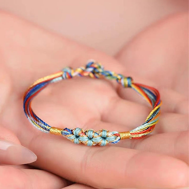 Buddha Stones Colorful Rope Peach Blossom Knot Zongzi Braided Bracelet - image 7