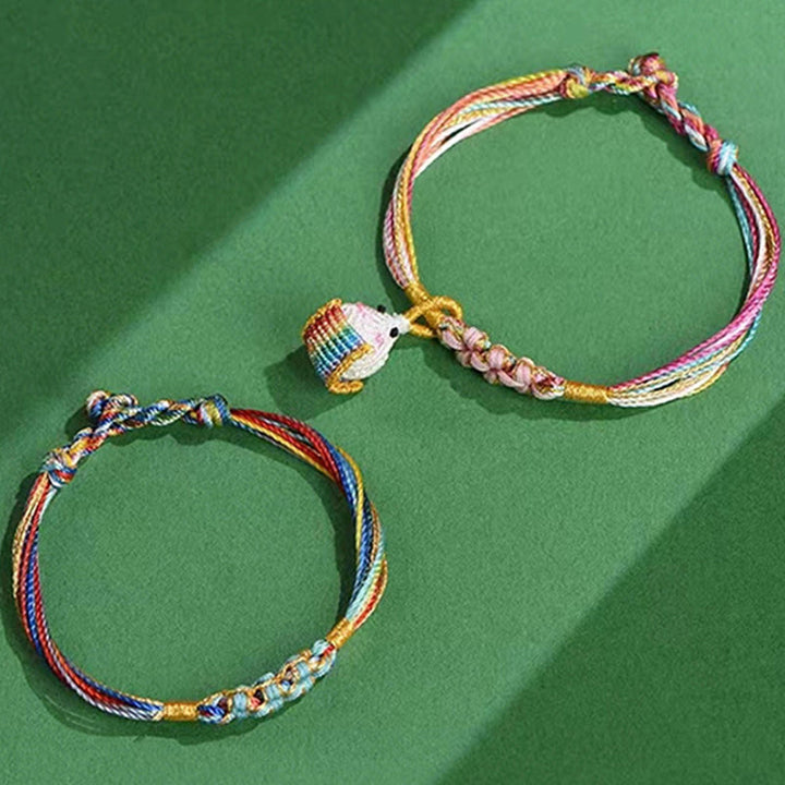 Buddha Stones Colorful Rope Peach Blossom Knot Zongzi Braided Bracelet - image 12