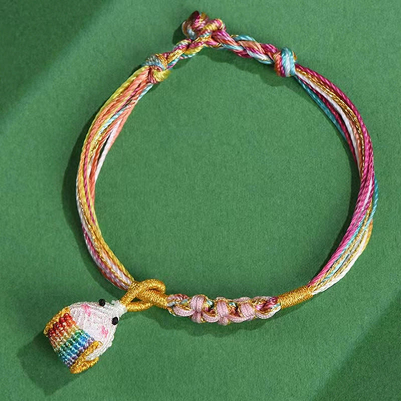 Buddha Stones Colorful Rope Peach Blossom Knot Zongzi Braided Bracelet - image 11