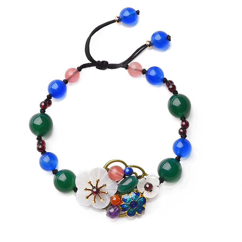 Buddha Stones Agate Shell Flower Support Bracelet - image 4