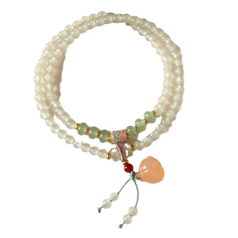 Buddha Stones Multiple Circles Natural Aventurine Glass Lotus Pods Lucky Bamboo Positivity Bracelet - image 11