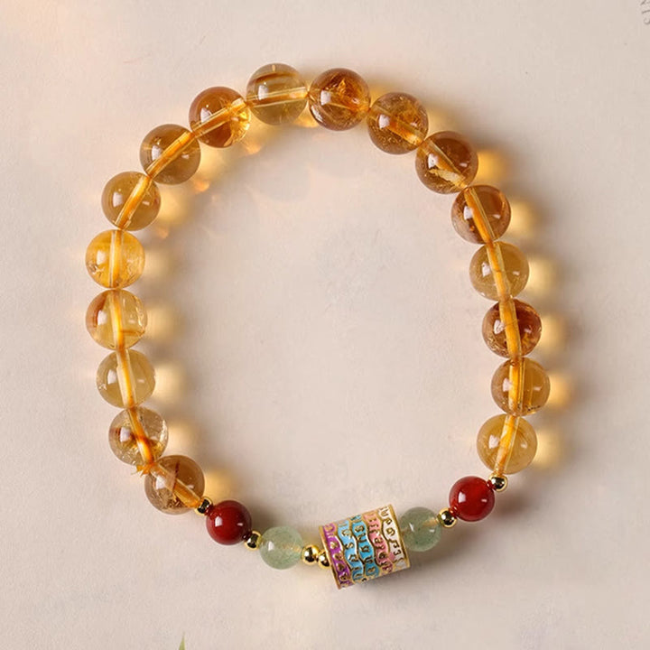 Buddha Stones Natural Citrine Colorful Prayer Wheel Creativity Bracelet - image 2
