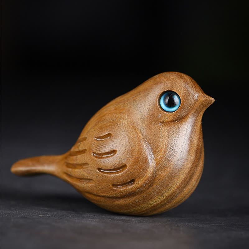 Buddha Stones Mini Magpie Bird Carved Positive Desk Decoration - image 1