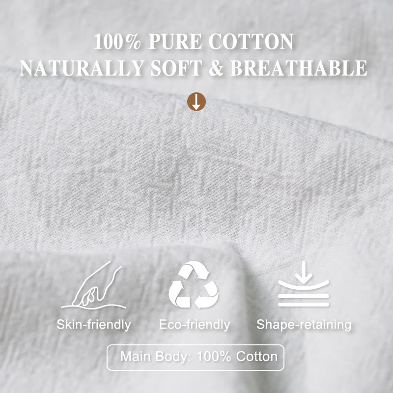 Buddha Stones Pure Cotton Small White Blossoms Green Leaves Women's Elastic Waist Harem Pants - image 3