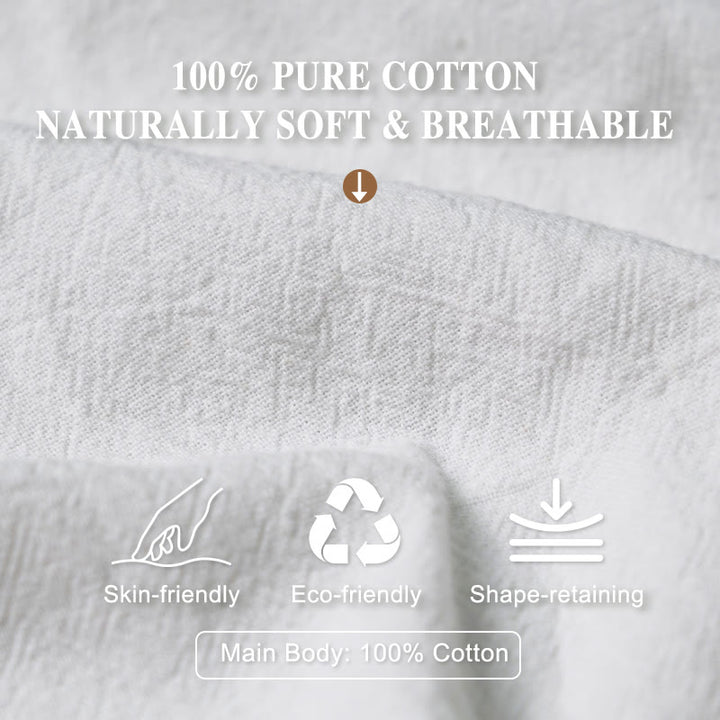 Buddha Stones Pure Cotton Small White Blossoms Green Leaves Women's Elastic Waist Harem Pants - image 3