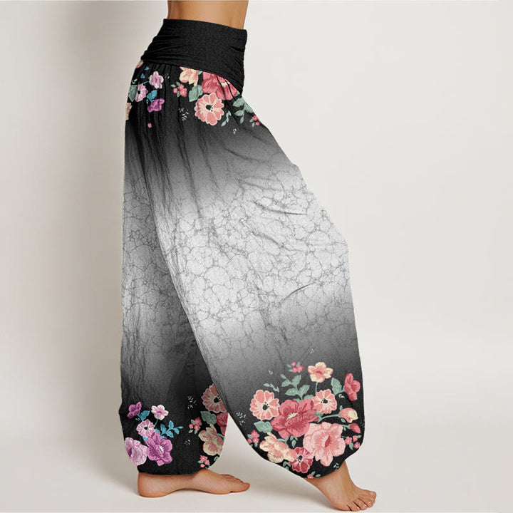 Buddha Stones Casual Floral Leafy Branch Flowing Vines Pattern Women's Elastic Waist Harem Pants - image 5