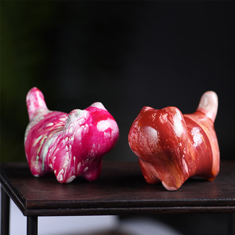 Buddha Stones Mini Lovely Cat Ebony Wood Lacquer Craft Peace Decoration - image 3