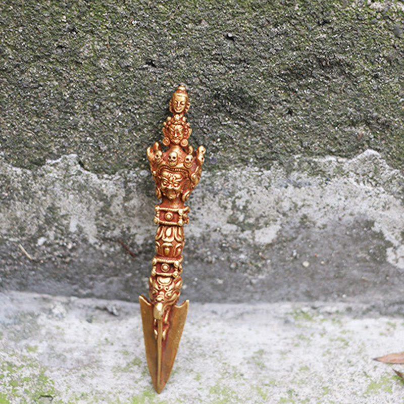 Buddha Stones Handmade Small Nepal Vajra Dorje Strength Copper Metal Decoration - image 11