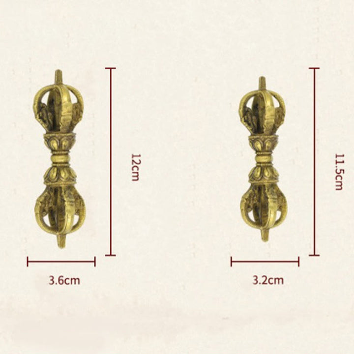 Buddha Stones Handmade Nepal Five Prong Vajra Dorje Copper Metal Decoration - image 5