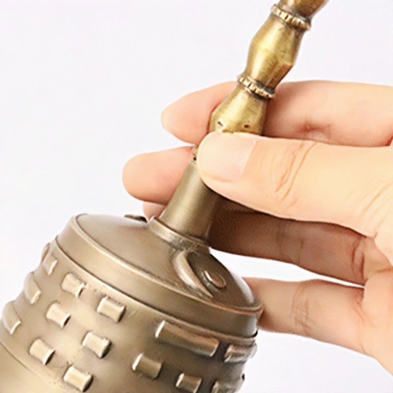 Buddha Stones Handmade Tibetan Meditation Vajra Dorje Bell Gourd Yin Yang Copper Enlightenment Decoration - image 2