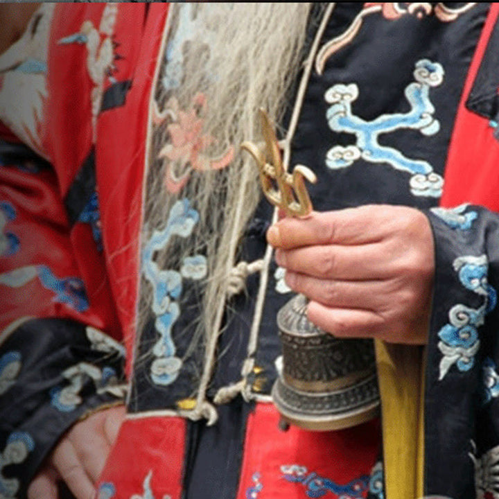 Buddha Stones Handmade Tibetan Meditation Vajra Dorje Bell Gourd Yin Yang Copper Enlightenment Decoration - image 3