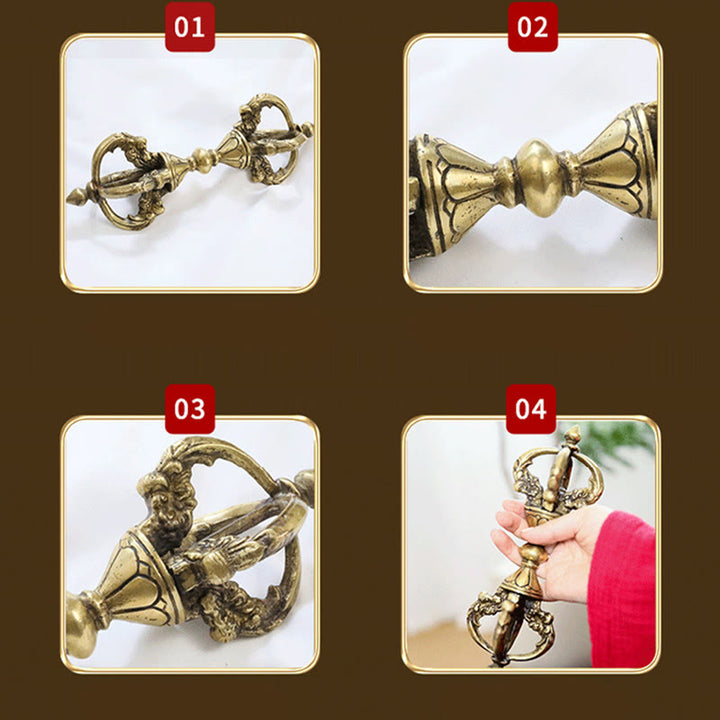 Buddha Stones Handmade Nepal Vajra Dorje Spiritual Power Copper Metal Home Decoration - image 8