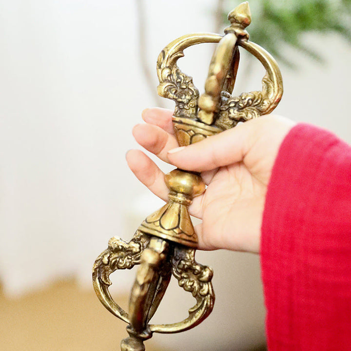 Buddha Stones Handmade Nepal Vajra Dorje Spiritual Power Copper Metal Home Decoration - image 3