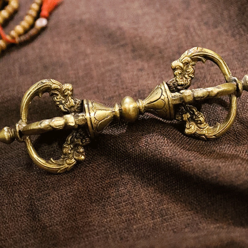Buddha Stones Handmade Nepal Vajra Dorje Spiritual Power Copper Metal Home Decoration - image 1