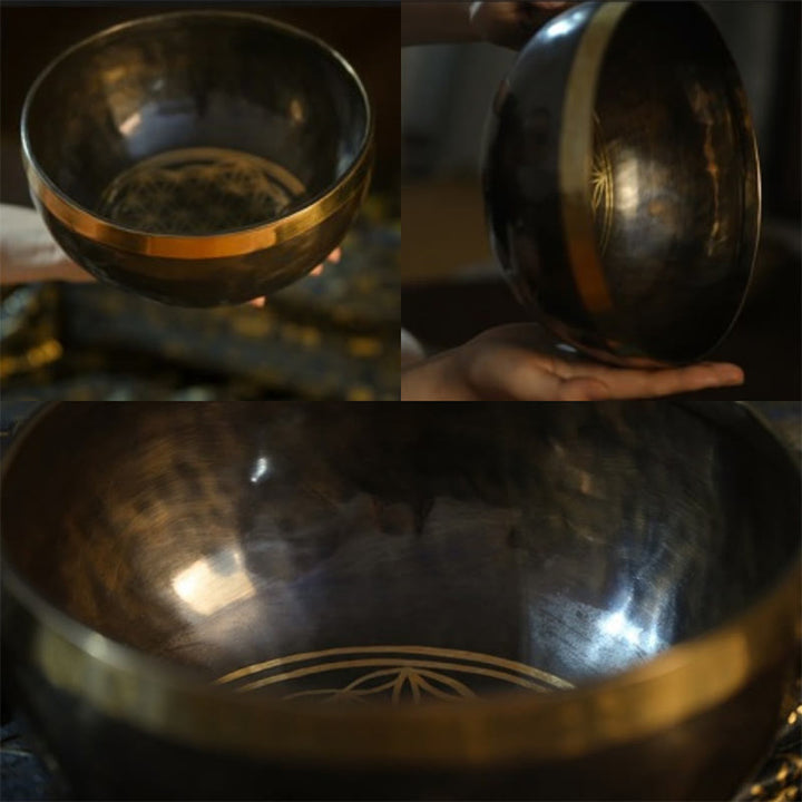 Buddha Stones Handmade Nepal Singing Bowl Simple Pattern for Healing and Meditation Sound Bowl Set - image 7