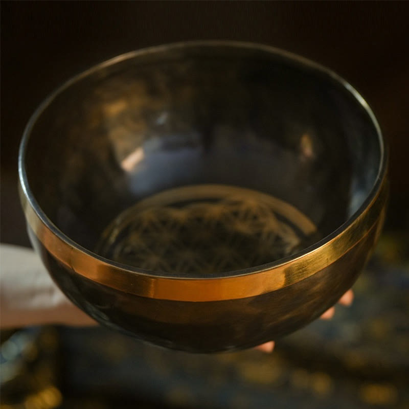 Buddha Stones Handmade Nepal Singing Bowl Simple Pattern for Healing and Meditation Sound Bowl Set - image 3