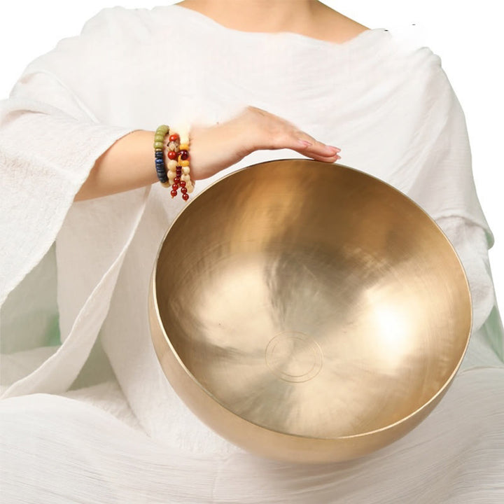 Buddha Stones Handmade Nepal Golden Singing Bowl for Healing and Meditation Sound Bowl Set - image 13