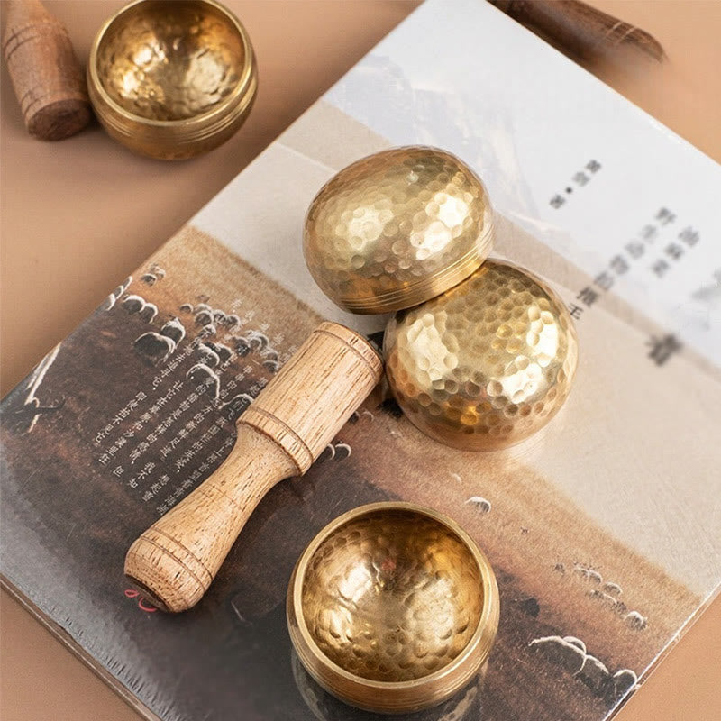 Buddha Stones Handmade Mini Small Singing Bowl for Healing and Meditation Sound Bowl Set 1.57*0.98 IN - image 6