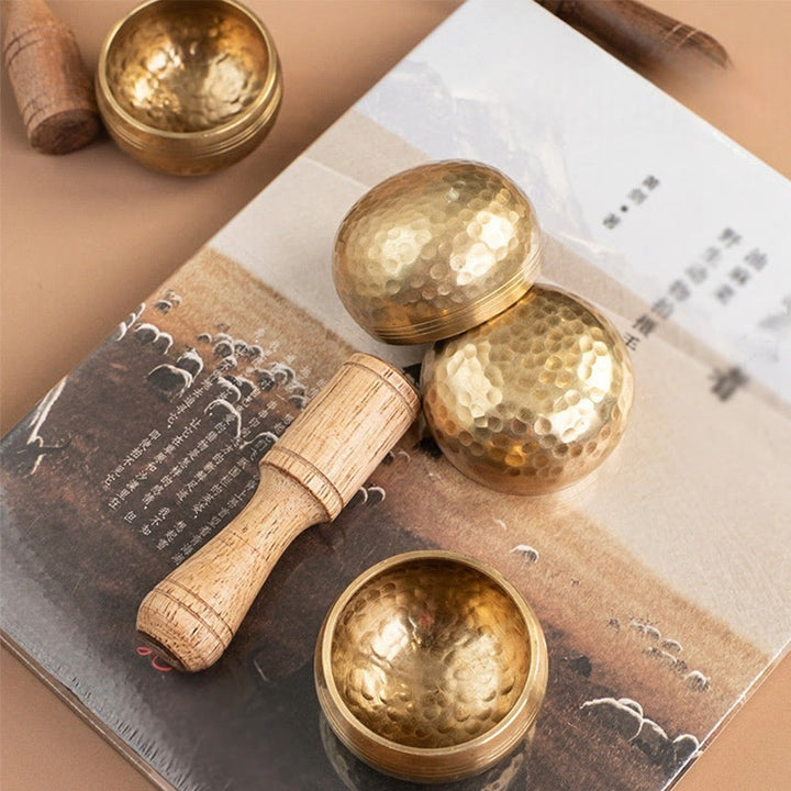 Buddha Stones Handmade Mini Small Singing Bowl for Healing and Meditation Sound Bowl Set 1.57*0.98 IN - image 6