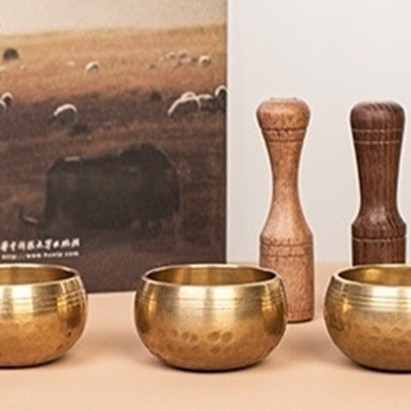 Buddha Stones Handmade Mini Small Singing Bowl for Healing and Meditation Sound Bowl Set 1.57*0.98 IN - image 12