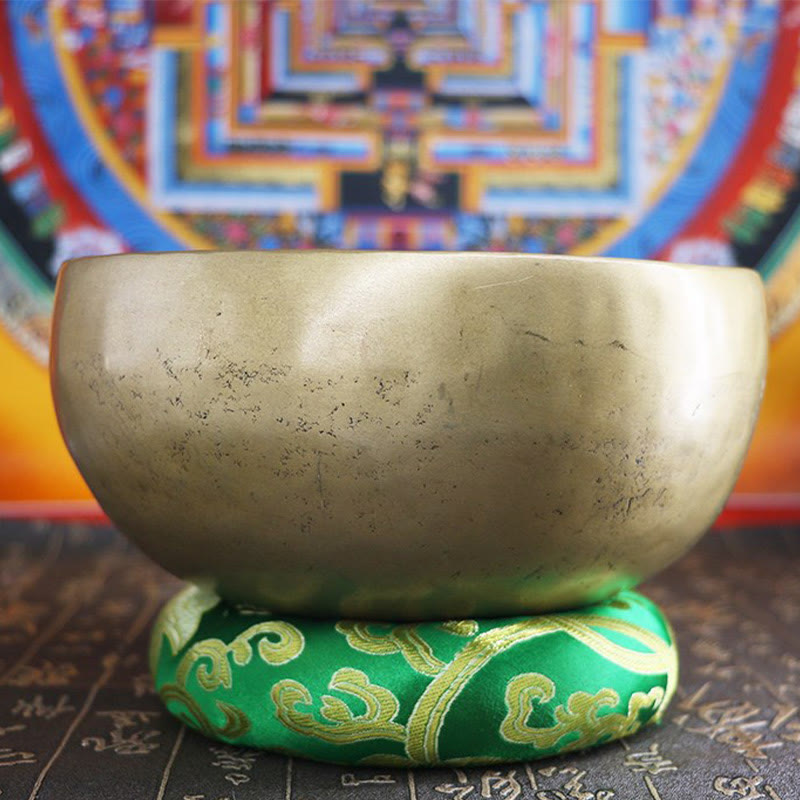 Buddha Stones Handmade Nepal Golden Singing Bowl Simple Design for Healing and Meditation Sound Bowl Set - image 19