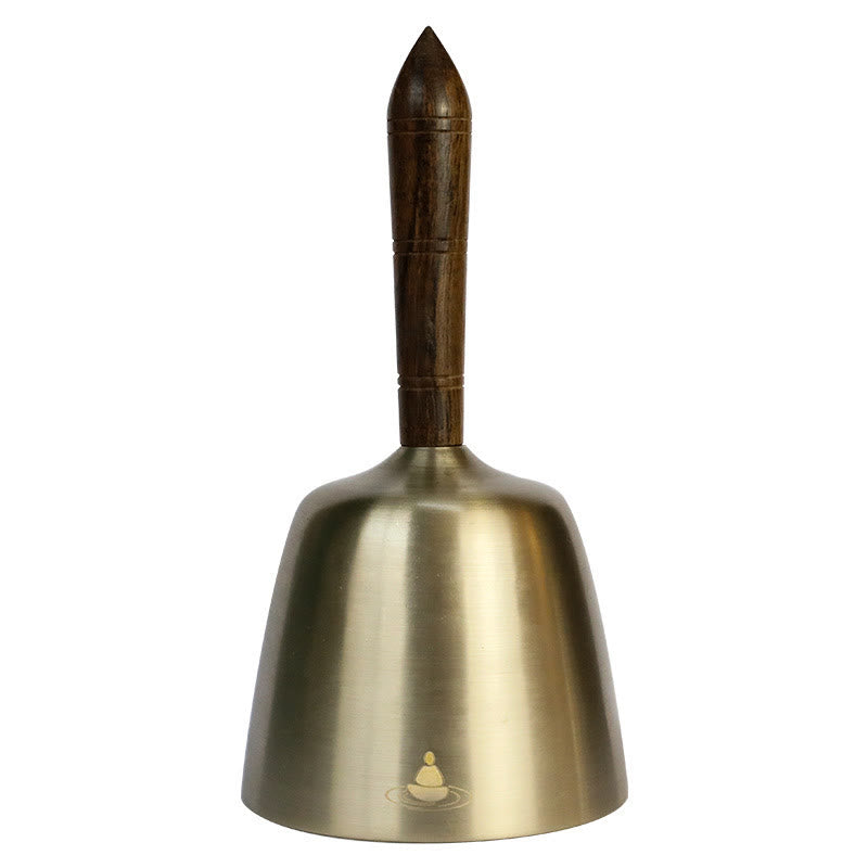 Buddha Stones Handmade Hand-held Awakening Singing Bell Chime for Healing and Meditation Wooden Handle Sound Set - image 9
