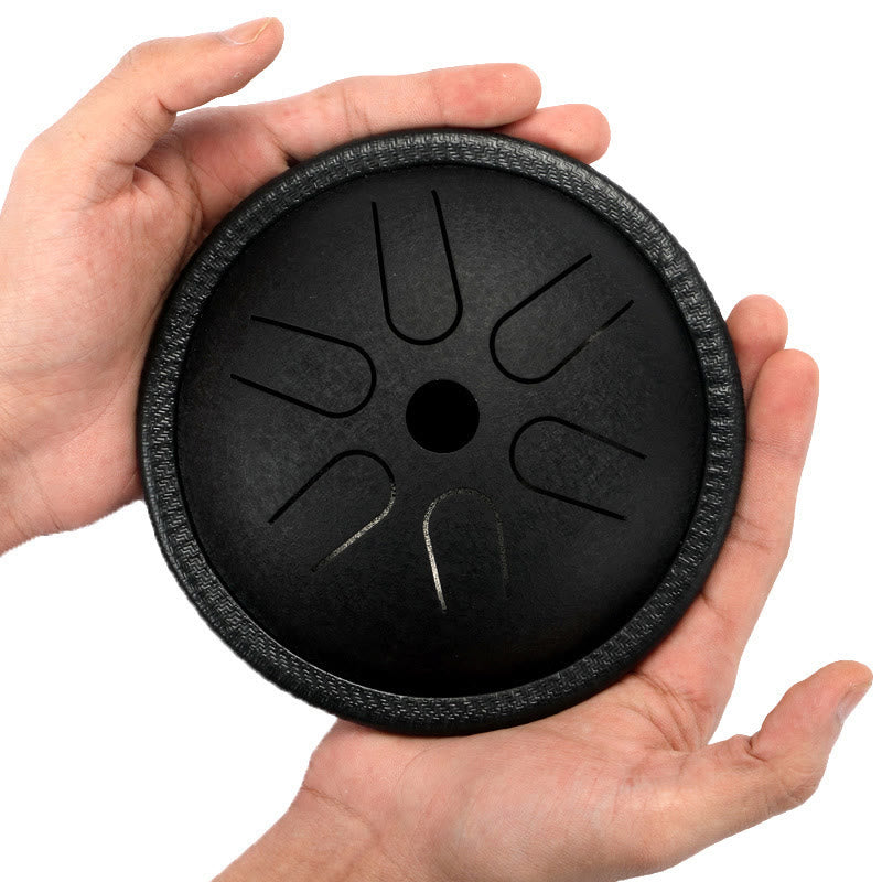 Buddha Stones Steel Tongue Drum Sound Healing Meditation Yoga Drum Kit 6 Note 5.5 Inch - Black 5.5 IN - image 3