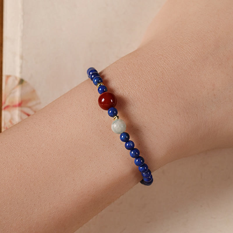 Buddha Stones Small Lazurite Agate Ultra-thin Beads Positive Bracelet - image 4
