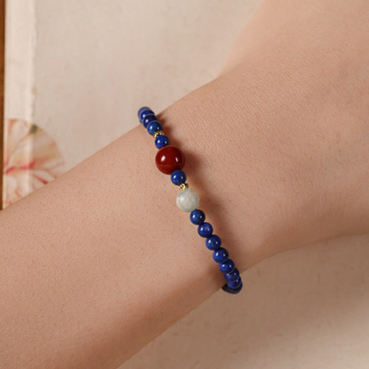 Buddha Stones Small Lazurite Agate Ultra-thin Beads Positive Bracelet - image 4