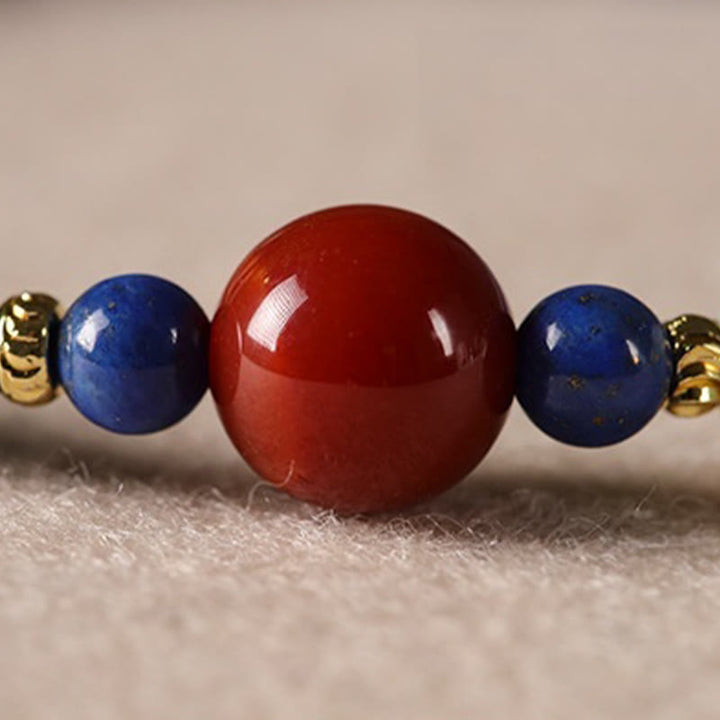 Buddha Stones Small Lazurite Lapis Lazuli Agate Ultra-thin Beads Positive Bracelet - image 12