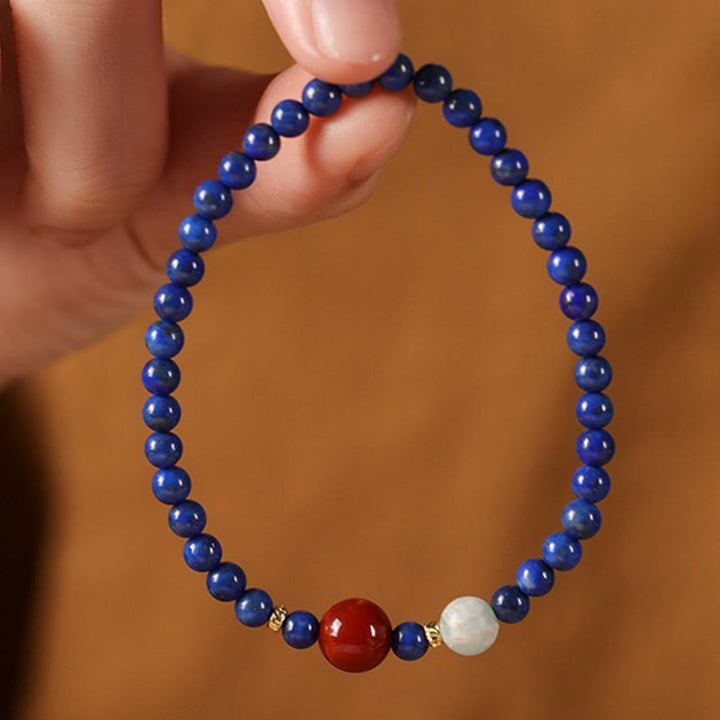 Buddha Stones Small Lazurite Agate Ultra-thin Beads Positive Bracelet - image 6
