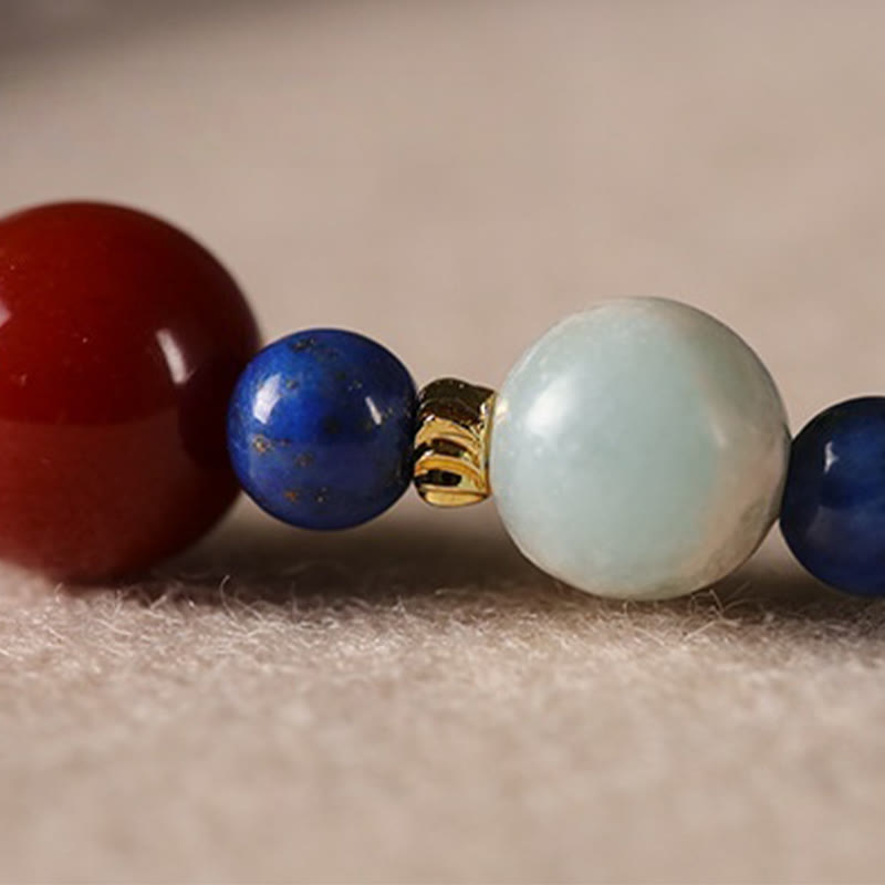 Buddha Stones Small Lazurite Agate Ultra-thin Beads Positive Bracelet - image 13