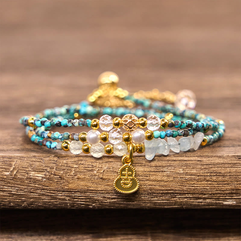 Buddha Stones Turquoise Beaded Strength Triple Wrap Bracelet - image 2