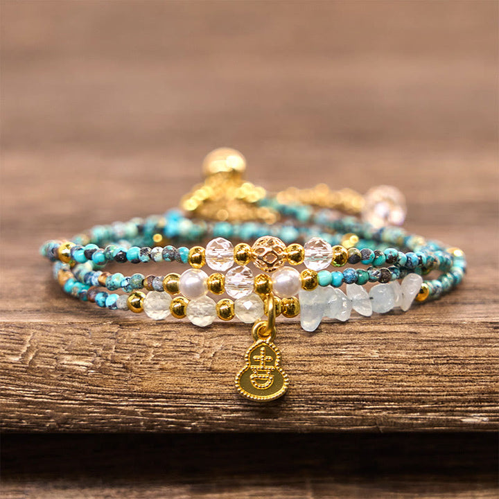 Buddha Stones Turquoise Beaded Strength Triple Wrap Bracelet - image 2