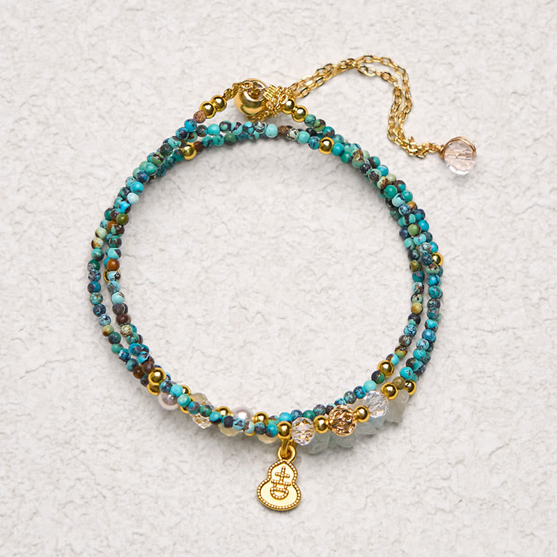 Buddha Stones Turquoise Beaded Strength Triple Wrap Bracelet - image 3