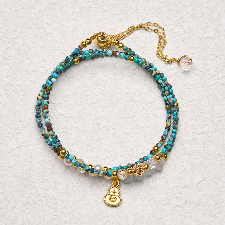Buddha Stones Turquoise Beaded Strength Triple Wrap Bracelet - image 3