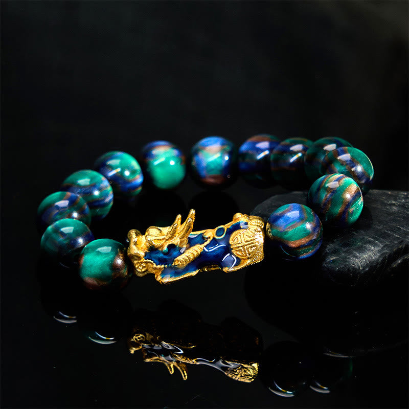 Buddha Stones Colorful Sea Willow Color Change PiXiu Positive Healing Bracelet - image 11