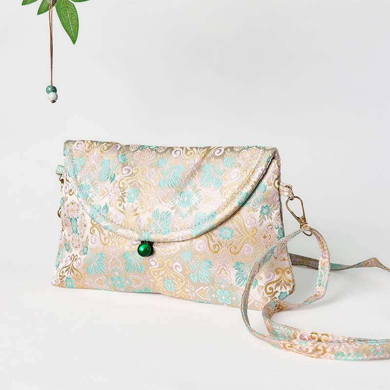Buddha Stones Retro Flowers Pattern Polyester Cotton Embroidery Crossbody Bag Hangbags - image 2
